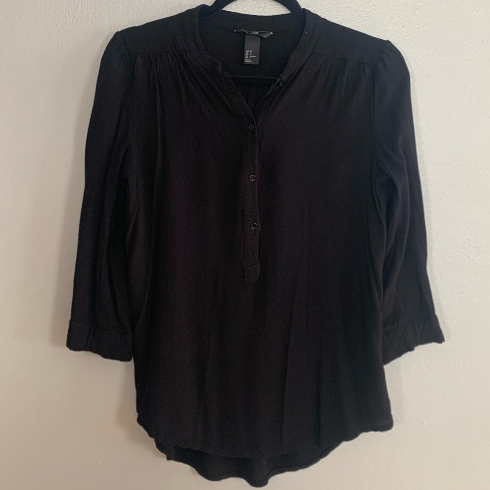 Women’s H&M Quarter Sleeve Black Blouse